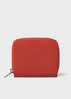新品箱付き【ポールスミス】羊革 ストライプインセット 二つ折り財布 新品ポールスミス Paul Smith 二つ折り財布 羊革 オレンジ 新品・箱有