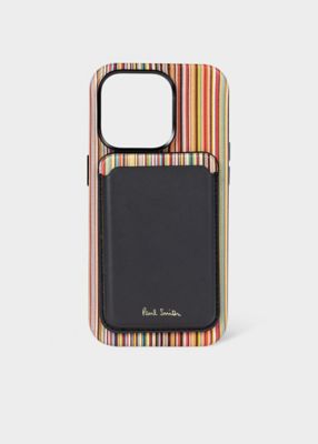 Signature Stripe” MagSafe ブラックレザー