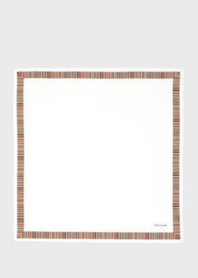 ＜Paul Smith (Men)＞シグネチャーストライプトリミング　　ハンカチ（５５３７３０ＨＡＮＫ）