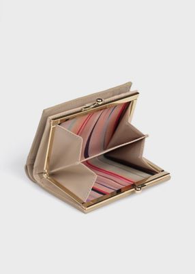 ■PaulSmith■サプルレザー がま口2つ折り財布 サプルレザー がま口2つ折り財布（ブルーグリーン） ｜ポール