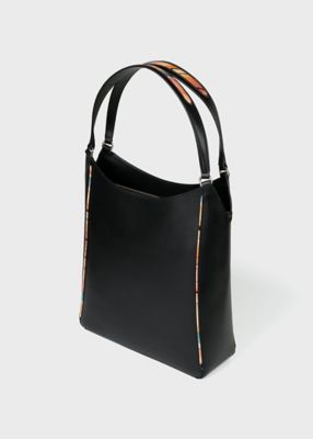 Paul Smith トートバッグ　スワールトリム　レザー　ブラック　ストライプ Paul Smith - 【美品】ポールスミス レザー トートバッグ
