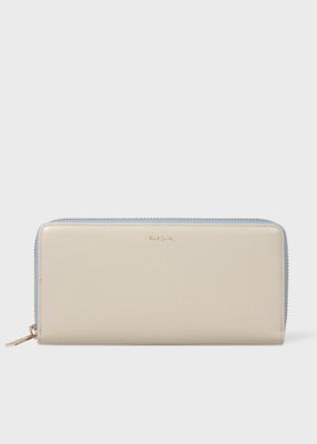 ポールスミスコレクション　新品未使用　M　ジャガード織　アイボリーｘゴールド系 サプルレザー 長財布（555438W211） | Paul Smith (Women