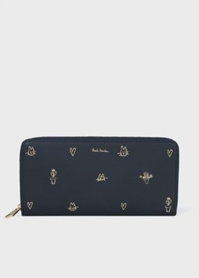 ポールスミス Paul Smith キャットドゥードゥル ラウンドファスナー 二つ折り 財布 レディース ウォレット 純正化粧箱 ショップバッグ付き  BPW005