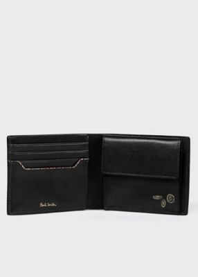 【新品】ポールスミス 二つ折り財布 ベジタンストライプトリム　黒 ベジタン 2つ折り財布（8839056610P525＿＿＿＿