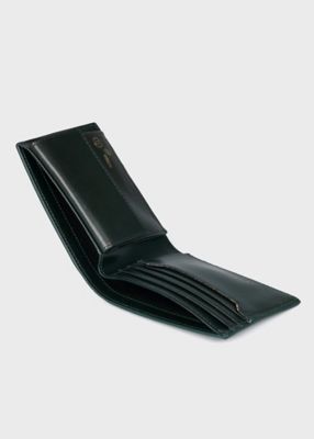 【新品】ポールスミス 二つ折り財布 ベジタンストライプトリム　黒 ベジタン 2つ折り財布（8839056610P525＿＿＿＿