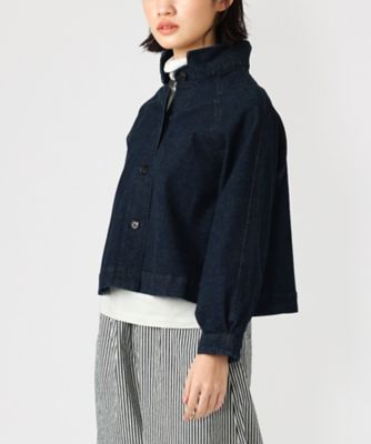 マハジャケット　デニム素材のショート丈ジャケット