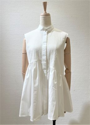 ＜Arobe＞別注／Ｐｅａｒｌ　Ｂｉｇ　Ｃｏｌｌａｒ　２Ｗａｙ　Ｎｏｓｌｅｅｖｅ　Ｂｌｏｕｓｅ