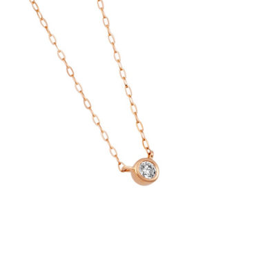 【Web限定】ピンクゴールドネックレス装飾ダイヤモンド005カラット
