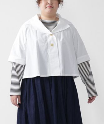 ＜BASCO (Women/大きいサイズ)＞ナティ・４　コットンリネンのクラシカルボレロジャケット　プラスサイズ　１１１７３６１ー３