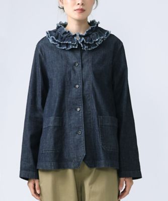 エリザジャケット フリル付け襟のデニムジャケット