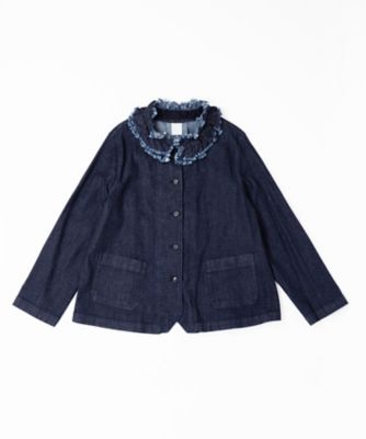 エリザジャケット フリル付け襟のデニムジャケット 1120653ー4
