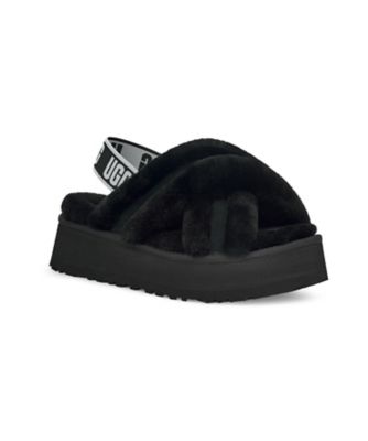 UGG DISCO CROSS SLIDE サンダル 7 黒 WEB限定】＜UGG(アグ)＞DISCO CROSS SLIDE サンダル