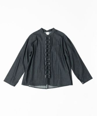 【送料無料】BASCO (Women/大きいサイズ)/バスコ イザベル フロントフリルのコットンジャケット 1125753-10 クロ コート・ジャケット【三越伊勢丹/公式】