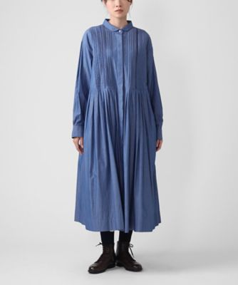 ＜BASCO (Women/大きいサイズ)＞リタドレス　ピンタックのシャンブレーオープンワンピース　１２００５６１ー１１