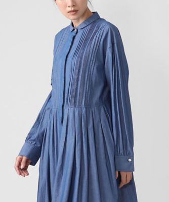 リタドレス ピンタックのシャンブレーオープンワンピース