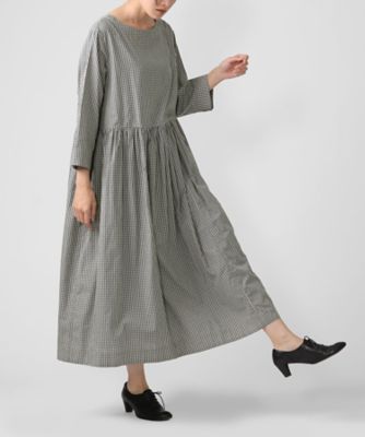 【BASCO nest】ワンピース ギャザー ベルスリーブ 千鳥格子 ゆったり Basco-nest summer【One-Piece】 – Shop by BASCO/バスコ/Onlineshop