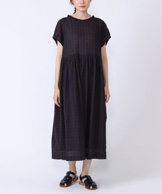 ＜BASCO (Women/大きいサイズ)＞アンヌドレス・ショコラ　綿麻のサッカー素材ワンピース　１２０６８５１ー５４