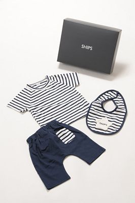 ＜SHIPS(Baby&Kids)＞ショートスリーブ　ギフトセット（ネイビー）