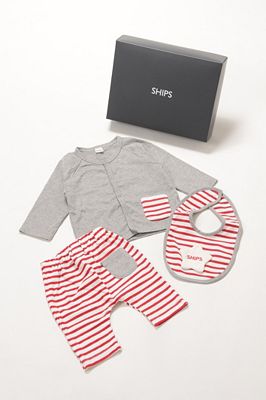 ＜SHIPS(Baby&Kids)＞ロングスリーブ　ギフトセット（レッド）