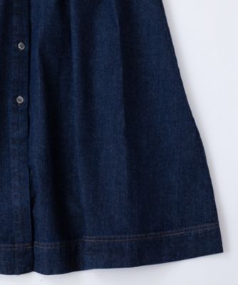 レット　８オンスデニムのボリュームスリーブコートドレス