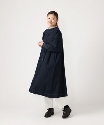 レット　８オンスデニムのボリュームスリーブコートドレス
