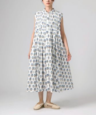 BASCO (Women/大きいサイズ)/バスコ アナベル・Ｂ　フラワープリントのピンタックオープンドレス　１２１３４５２ー１０