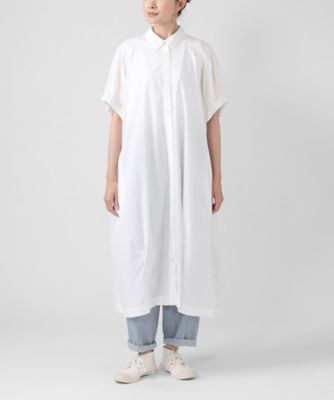 BASCO (Women/大きいサイズ)/バスコ ビバーチェ・Ｂ　コットンの袖ギャザーシャツドレス　１２１６９６２ー４