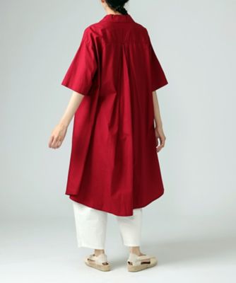 グレース　オープンカラーのロングシャツワンピ　１２１８０５１ー４