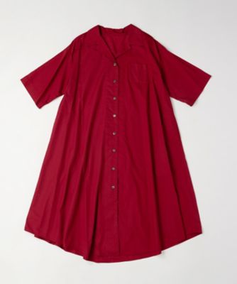 グレース　オープンカラーのロングシャツワンピ　１２１８０５１ー４