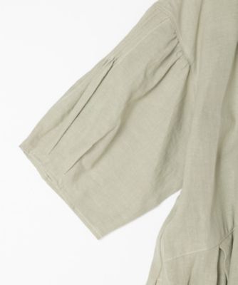 カナデドレス　ソフト綿麻素材のボックスタックドレス　１２１８８５２ー１０