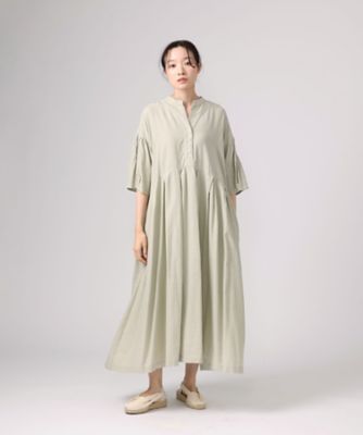 カナデドレス　ソフト綿麻素材のボックスタックドレス　１２１８８５２ー１０