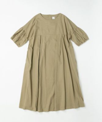 【送料無料】BASCO (Women/大きいサイズ)/バスコ リリムドレス コットンネル素材のバルーンスリーブドレス 1220053ー4 ベージュ ワンピース・ドレス【三越伊勢丹/公式】