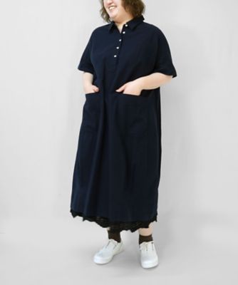 BASCO (Women/大きいサイズ)/バスコ ムギドレス・Ｅ４　サッカー素材のプルオーバードレス　プラスサイズ　１２２０６６２－４