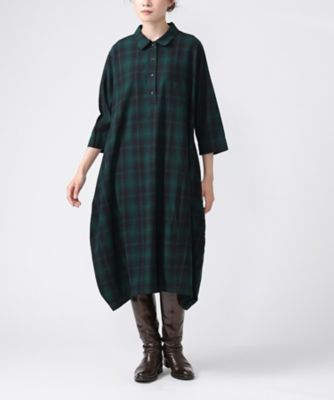 美品】Babaghuri ババグーリ 変形衿 コットンワンピース フレア BASCO