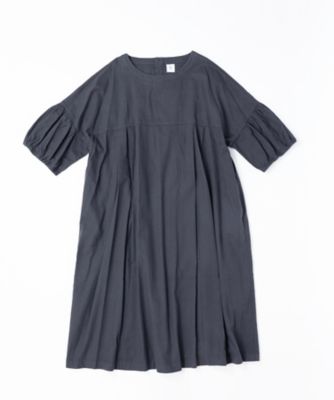 【送料無料】BASCO (Women/大きいサイズ)/バスコ リリムドレス・4 コットンネル素材のバルーンスリーブドレス プラスサイズ 1230153ー4 すみ黒 ワンピース・ドレス【三越伊勢丹/公式】