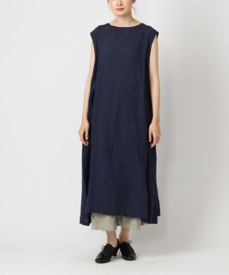 ＜BASCO (Women/大きいサイズ)＞リンドレス・Ｂ　レースアップリネンドレス