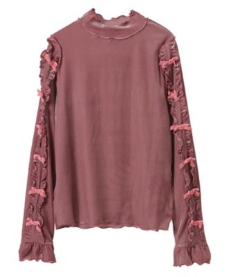 Candy Stripper (Women)/キャンディストリッパー DOLLY RIBBON VELOUR TOPS 1256609 SMOKE PINK トップス【三越伊勢丹/公式】