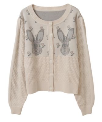 Candy Stripper (Women)/キャンディストリッパー RABBIT FLOWER KNIT CARDIGAN 1256821 IVORY トップス【三越伊勢丹/公式】