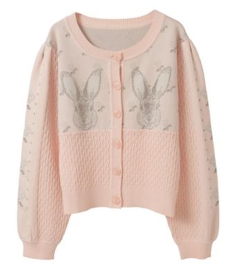 Candy Stripper (Women)/キャンディストリッパー RABBIT FLOWER KNIT CARDIGAN 1256821 PINK トップス【三越伊勢丹/公式】