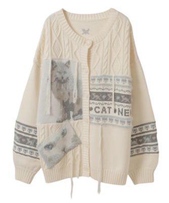 Candy Stripper (Women)/キャンディストリッパー CAT LOVER KNIT CARDIGAN 1256823 IVORY トップス【三越伊勢丹/公式】