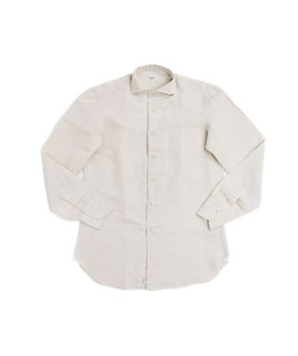 ＜RING JACKET Napoli (Men)＞ワンピースカラーカジュアルシャツ　ベージュ　５Ｎ１０６Ｓ１２Ｇ　