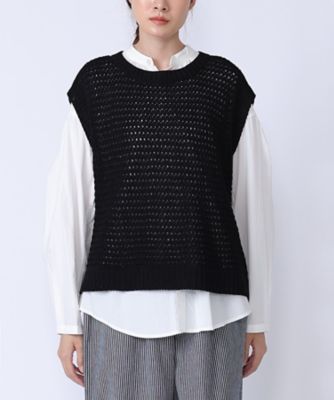 BASCO (Women/大きいサイズ)/バスコ ノバトップ・D 透かし編みニットトップス 1300951ー10