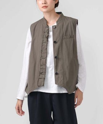 ＜BASCO (Women/大きいサイズ)＞ランディベスト　フロントフリルのコットンべスト　１３０１０６１ー１１