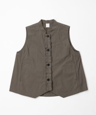 BASCOランディベスト フロントフリルのコットンべスト 1301061ー11 ランディベスト フロントフリルのコットンべスト/ITEM,JACKET/TOPS
