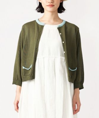 ＜BASCO (Women/大きいサイズ)＞サリタカーデ　清涼感と軽さの和紙素材コンビカーディガン