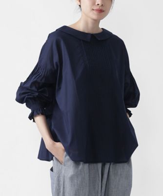 26SSバスコ　BASCO ジーンブラウス 綿ローンのピンタックブラウス ジーンブラウス 綿ローンのピンタックブラウス/ITEM,JACKET/TOPS/Shop