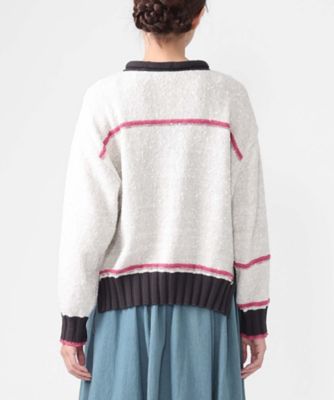 カントカーデ コットンスラブの配色カーディガン 1301561ー10