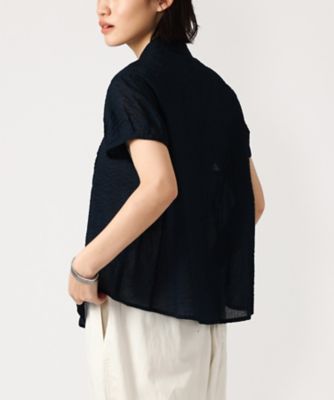 スズブラウス 塩縮素材のハーフスリーブシャツ | BASCO (Women/大きい