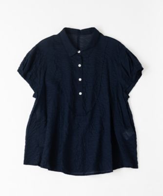 スズブラウス 塩縮素材のハーフスリーブシャツ | BASCO (Women/大きい