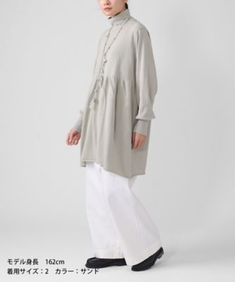 コロン ラリエットつきの天竺ニットチュニックトップ 1302861ー